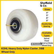 KOHL Caster Heavy Duty Nylon Caster with PP Core Double Ball Bearing (Swivel Fixed Swivel w/ Brake F