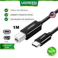 UGREEN 1M USB C Printer Cable USB Type C to USB 2.0 Type B Printer Scanner Cables Cord High Speed UsbC Compatible for Brother HP Canon Lexmark Epson Dell Xerox Samsung Piano DAC 1 Meter