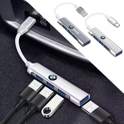 USB 3.0 HUB 4 in 1 Type C Adapter For BMW G30 G20 G32 G11 G12 F40 F30 F20 F10 E46 E90 E92 E60 E39 E3