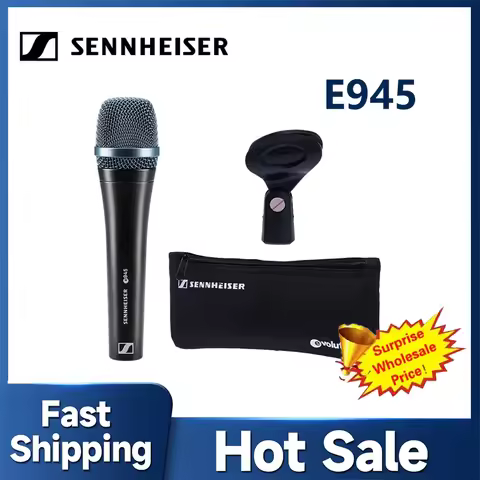 Sennheiser E945 Dynamic Vocal Microphone Handheld Stage Mic High for Live Singing Karaoke Church Rec