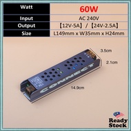 Power Supply 12v 24v 220v AC To DC 12v/ 24v DC Voltage Stabilizer Power Supply Slim Transformer Blac