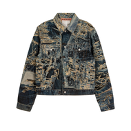 Acne Studios Mens Cotton Denim Jacket Trendy Spring Summer New Style Silver Tai 301574 Standard Fit 