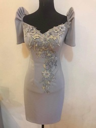 modern Filipiniana midi dress For sponsor dress/formal occation