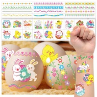 EMOME Glitter Easter Tattoos for Kids, 88 PCS Tattoo Stickers for Egg Decorating Kit, Eater Egg Fill