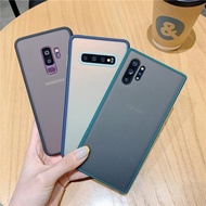 適用于三星note10+手機殼簡約透明磨砂撞色note9/8套全包防摔硅膠