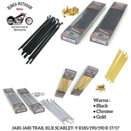 TRAIL SPOKES {KLX CRF/ } FRONT REAR 9 X185/190/190 R 17/17