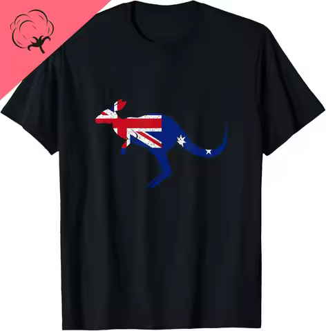 Kangaroo Australian Flag - Australia Pride Australian Gift T-Shirt Australia Map Kangaroo T-Shirt