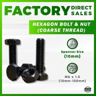HIGH TENSILE M6 HEXAGON BOLT AND NUT/SCREW/SCREW NUT/SKRU GRADE 8.8