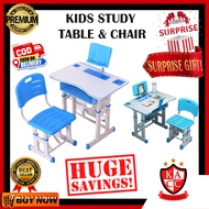 [KACC] New Style Kids Study Table with Chair Kids Desk and Chair Set Study Table with Adjustable Boo