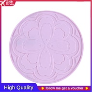 💥🎁Free Gift🎁💥Non-slip Waterproof Soft Silicon Coaster Pot Kettle Tea Mats Pads Round Pink Flowers Home Decorations Placemat Desktop