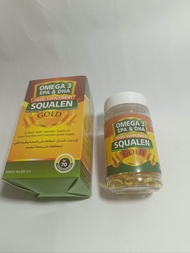 Omega 3 Squalen Gold Minyak Ikan Plus Fish Oil - 70 Kapsul - omega 3 1000 mg ikan salmon - nutrisi k