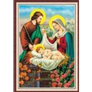 [HCM]Tranh thêu chữ thập gia đình thánh gia LV3027 - kích thước 45 * 64