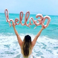 1set Rold Gold Silver Letter Hello Digital Number Balloon Birthday 18 21 25 30 40 50 60 Years Old Ki