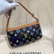 LV村上隆限定黑三彩麻將包 正常使用痕跡 內里乾淨