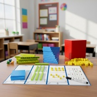 Base Ten Blocks with Place Value Chart Child-Centered-Style Math Teaching Set with Board Base Ten Bl