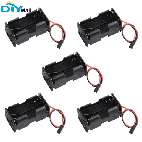 5pcs 4-Cell AA Battery Holder Case with 2Pin JR Connector for RC Servo Tester (6V)