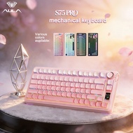 AULA S75Pro Tri-Mode Wireless Mechanical Keyboard 75% RGB PBT Keycaps Hot Swappable LCD Knob 4000mAh