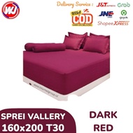 VALLERY-BEDSHEET 160X200 DARK RED