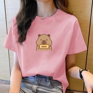 女生衣服 loose tshirt women Summer Short Sleeve women clothes Round Neck pink t shirt for women fashion 