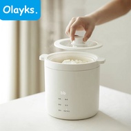 Olayks หม้อไฟฟ้าอเนกประสงค์หม้อหุงข้าว1.2L ทำอาหารเร็ว25นาทีสำหรับหอพักสำนักงานแบบพกพาขนาดเล็กหม้อไฟ