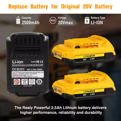 For dewalt 20V 2.5Ah battery DCB203 Model.