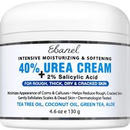 Ebanel Urea Cream 40% plus Salicylic Acid 2% for Dry Cracked Feet Skin | Deeply Moisturizes & Soften