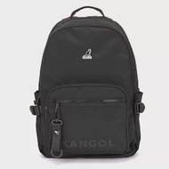 KANGOL - 英國袋鼠鑰匙圈拉鍊15吋筆電隔層經典款後背包-共2色 經典黑