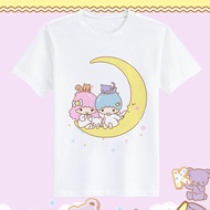 Littletwinstars Gemini Joint Cartoon Related Short Sleeve T-shirt Soft Girl Student Loose Couple Out