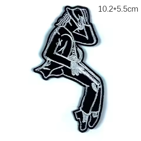 Cartoon Earphones Embroidery Cloth Sticker Michael Jackson Spacewalk Jeans Ripped Adhesive Patch Clo