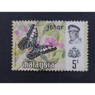 Malaysia 1971 Johor Butterflies 5c - 1pc Used Stamp /Setem