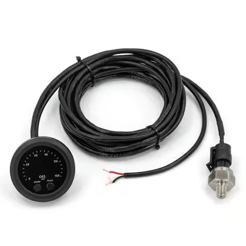 AB33-Universal Ultra-Thin Electronic Fuel Pressure Gauge With 52Mm Sensor Oil Pressure Meter Red Dis