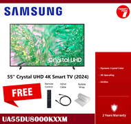 [ Delivered by Seller ] SAMSUNG 55" inch DU8000 Crystal UHD 4K Smart TV (2024) UA55DU8000KXXM UA55DU8000