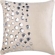 The HomeCentric Decorative Cushion Covers Pack of 2, 65x65 cm (26"x26") Ivory, Velvet Throw Cushion