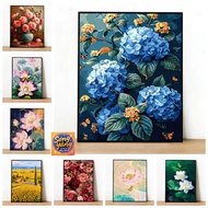 SY-stretched frame-/32*40cm/40*50/50*60- Color by number painting - Bright flowers with stretched fr