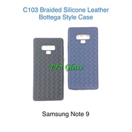 C103 Samsung Note 9 Premium Braided Leather Style Case Kulit Anyam