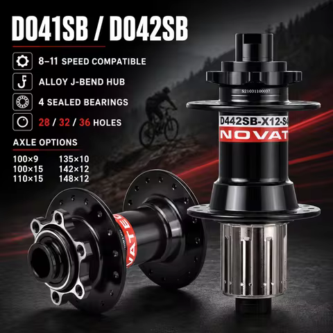 NOVATEC D041SB/D042SB Bicycle Hubs 4Peilin 28/32/36 Holes 6-Bolt Disc Brake Mountain Bike Hub For 8/