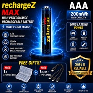 Rechargez AAA USB Rechargeable Battery 1.5V 1200mWh Fast Charging Lithium Battery Type-C Rechargeabl