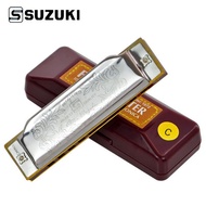 SUZUKI Folkmaster 1072 Harmonica Standard Beginner Diatonic Blues Gaita 10 Holes A B C D E F G  F Musical Instrument