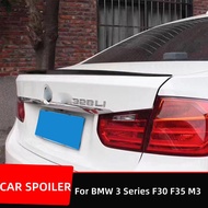 For BMW F30 F35 F80 M3 320 325 330 Black Carbon Rear Trunk Lid Ducktail Lip Car Spoiler Wings Exteri