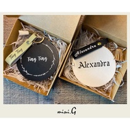 PERSONALISED BUNDLE GIFT SET | Leather Strap Keychain + Leather Coaster
