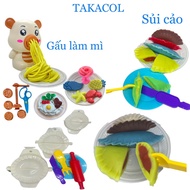 Combo 2 clay toy Bear makes noodles and dumplings, helps children be creative and learn to do Piece 