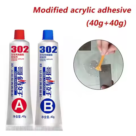 302 Glue Ceramic Glue Welding Temperature High E7g5 Quick-drying Ab Glue Strong Adhesion Metal Iron 