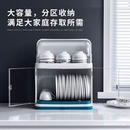 Wholesale Tableware with Lid Double-Layer Storage Cabinet Storage Box Transparent Plate Anti-dust St