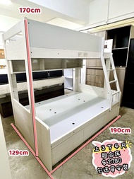 ✨包送貨 ))✨上3下4尺 💕上下格床架 // 碌架床 🚚 // 單人床 ( 大儲物量！ 🎀 // bunk bed // 四尺床架 - 上3尺下4尺