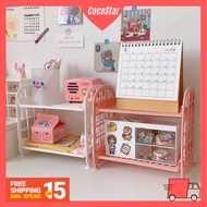 ✨CocoStar✨ Double Layers Destop Rack/ Makeup Storage/ Stationary Box Table Desk Organizer Rak Penyim