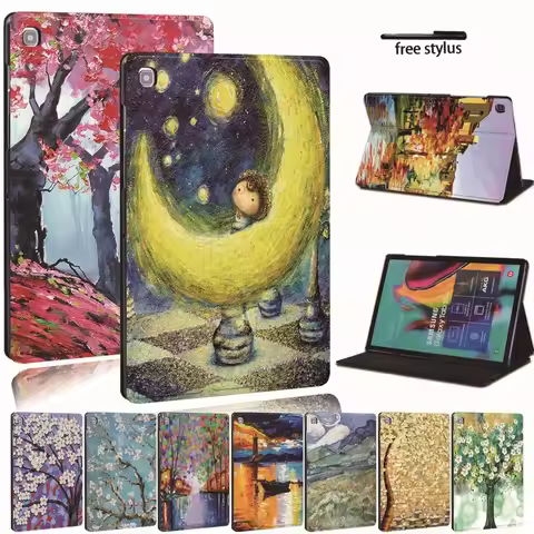 For Samsung Galaxy Tab A A6 7"10" /A7/ Tab E S5E Printed Leather Tablet Stand Folio Cover-Ultra-thin