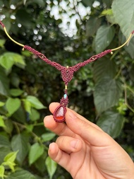 南紅瑪瑙圖騰編織項鍊