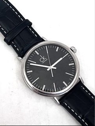 - Calvin Klein Men's Quartz Watch leather surround Black vintage watch ck watch made is Swiss CK皮帶手錶