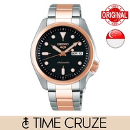 [Time Cruze] Seiko 5 Sports SRPE58  Automatic Rose Gold Tone Stainless Steel Black Dial Men Watch SRPE58K1 SRPE58K