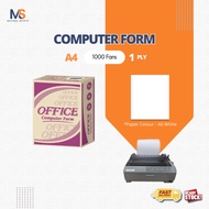OFFICE Computer Form / A4 1 PLY 1000 Fans (White)